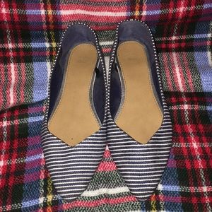 GAP navy and white striped flats